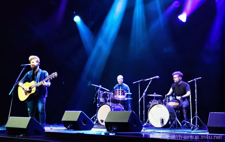 Kodaline 멤버와 아시아 활동 현황 - **Prompt 1: Kodaline's Energetic Live Performance in Asia**
    A vibrant, high-energy image of Koda...