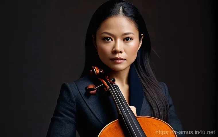 Vanessa Mae와 크로스오버 음악의 대가 - Here are three detailed image generation prompts in English, inspired by the provided text about Van...