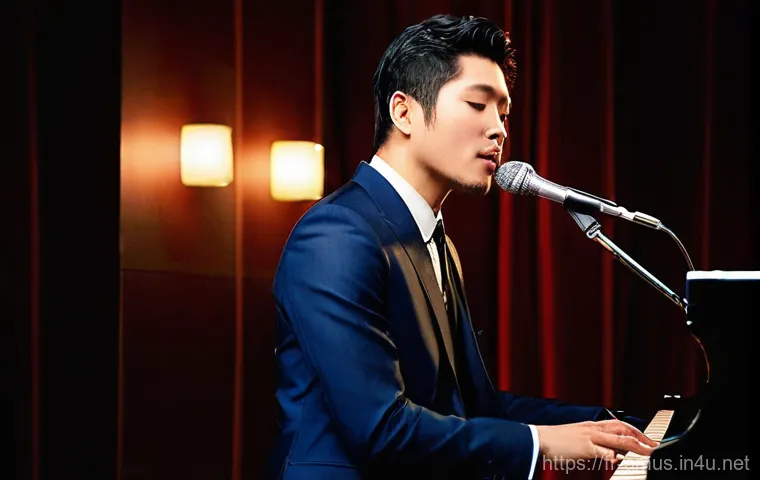 Ken Hirai의 20년 이상 지속된 음악적 유산 - **Intimate "Ken's Bar" Jazz Performance:**
A sophisticated male Japanese R&B/soul singer, strong...